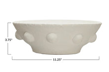 Load image into Gallery viewer, Decorative Coarse Terra-cotta Bowl w/ Raised Dots, Volcano Finish (Each One Will Vary)
