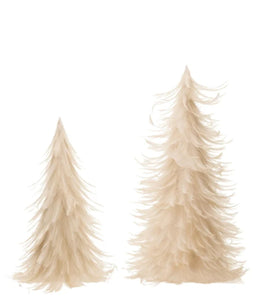 Feather Trees, Cream Color, Set of 2