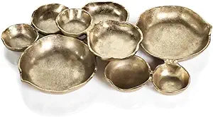 Small Cluster of 9 Serving bowls - Dark gold
