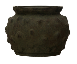 11" x 8-1/2" Terra-cotta Vase with Raised Dots