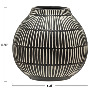 Debossed Stoneware Vase