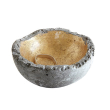 Load image into Gallery viewer, 2-1/2&quot; Round Decorative Cement Bowl w/ Gold Detail
