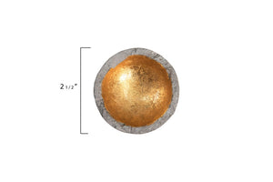 2-1/2" Round Decorative Cement Bowl w/ Gold Detail