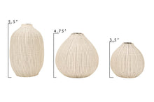 Load image into Gallery viewer, Stoneware Textured Vases, White &amp; Black, Set of 3
