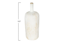 Load image into Gallery viewer, 5&quot; Round x 12-1/2&quot;H Stoneware Vase, Reactive Glaze, White
