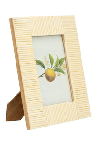 8-1/2"L x 6-1/2"W Textured Resin Photo Frame, White (Holds 4" x 6" Photo)