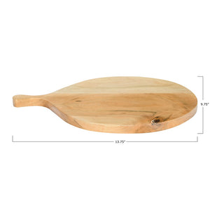 Acacia Wood Cheese/Cutting Board w/ Handle (13-3/4"L x 9-3/4"W)