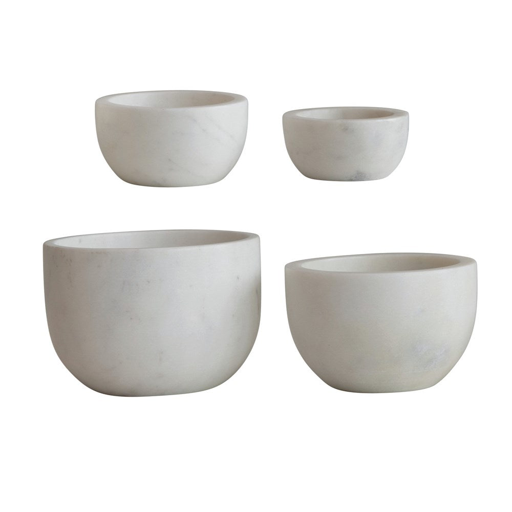 White Stoneware Measuring Bowl Set