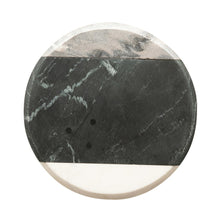Load image into Gallery viewer, 10&quot; Round Marble Cheese/Cutting Board, Grey, Black &amp; White
